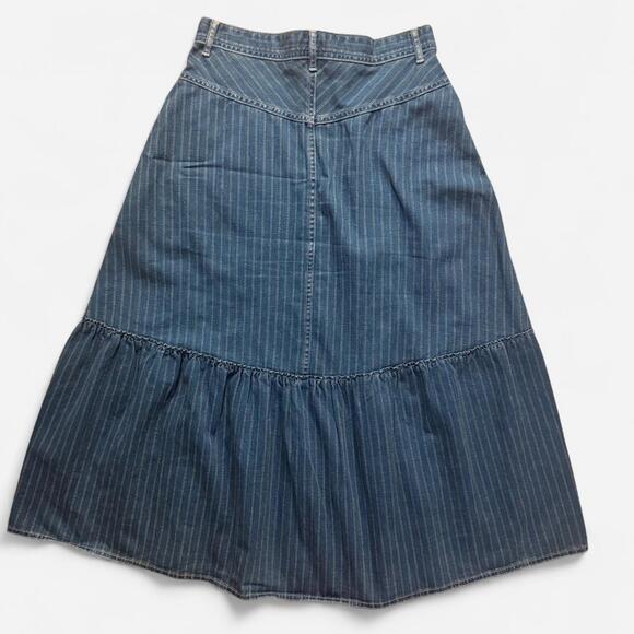 NWOT originally $495 - RRL Indigo striped denim skirt - Picture 2 of 4